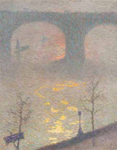 Artwork by Emile Claus, WATERLOO BRIDGE, Made of oil on canvas