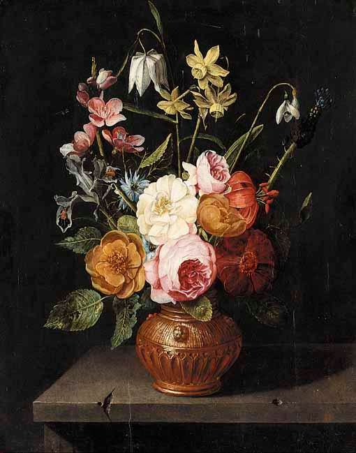 Clara Peeters A STILL LIFE OF ROSES, LILIES, IRISES, NARCISSI AND