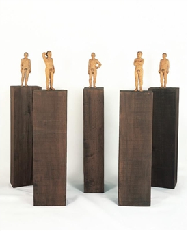 GROUP OF FIVE MALE NUDES - Stephan Balkenhol