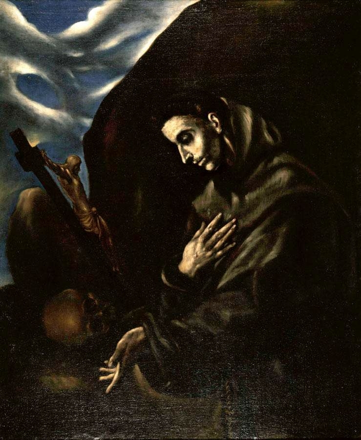 El Greco | SAINT FRANCIS STANDING IN MEDITATION | MutualArt