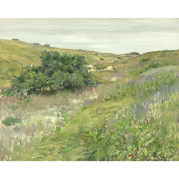 Oil painting William Merritt Chase Shinnecock Hills Autumn landscape canvas 