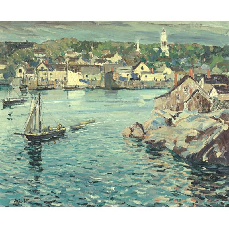 Artwork by Jonas Lie, THE INNER HARBOR, GLOUCESTER, Made of oil on canvas