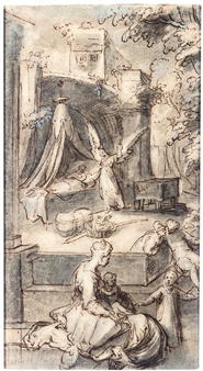 THE ANGEL APPEARING TO JOSEPH IN A DREAM (MATTHEW, 1:18-25) - Karel van Mander