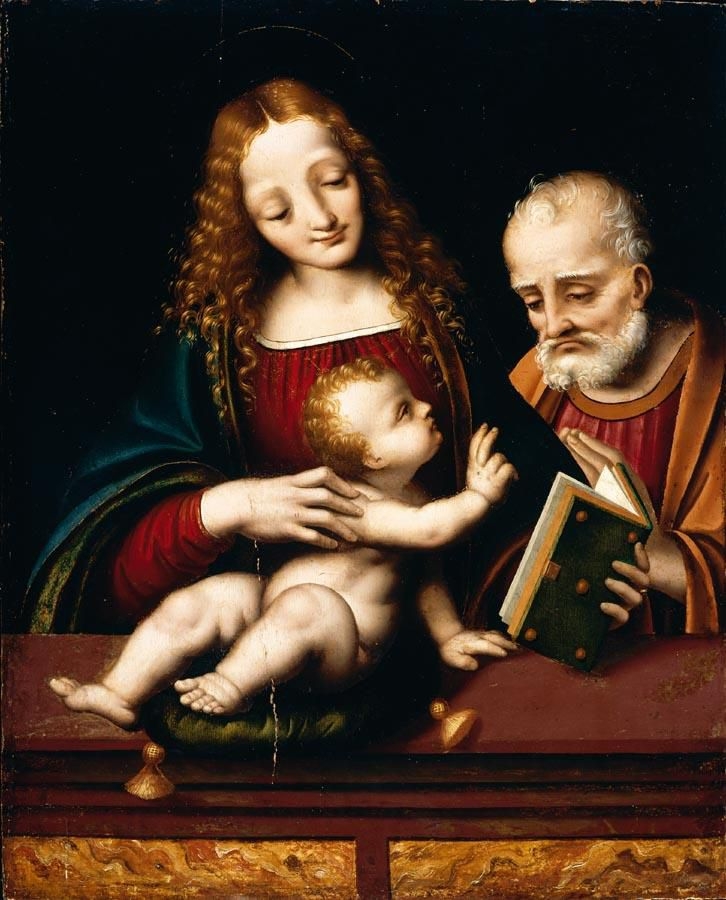 OGGIONO 1470/75 - 1524 MILAN THE HOLY FAMILY by Marco d'Oggiono