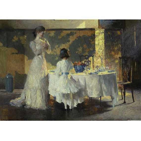 Frank Weston Benson | THE ARTIST'S DAUGHTERS (THE DINING ROOM) | MutualArt