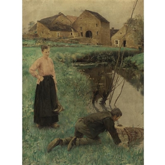 FRENCH, 1863-1942 THE EEL FISHERS - Jules-Alexis Muenier