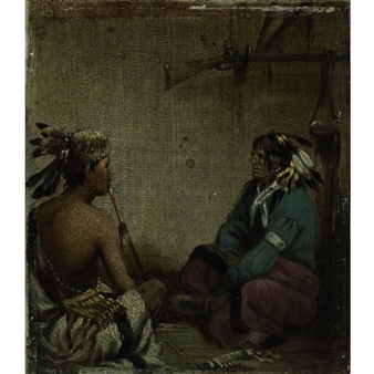 INTERIOR OF WIGWAM - John Mix Stanley