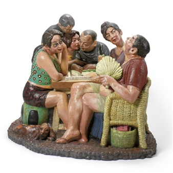 WORKERS PLAYING MAHJONG - Li Zhanyang
