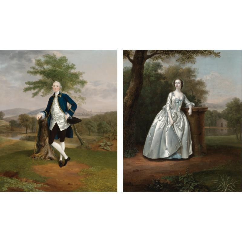 Arthur Devis | Portrait of Edward Travers, and his wife Elizabeth ...