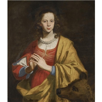 Portrait of a lady as Saint Margaret, possibly Margherita Galli - Lorenzo Lippi