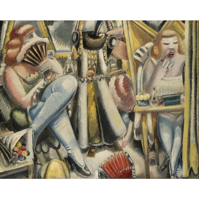 Artwork by Paul Kleinschmidt, Garderobe der Zirkusdamen (CIRCUS DRESSING ROOM ), Made of Oil on canvas
