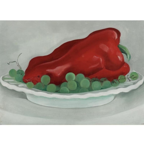 Red Pepper, Green Grapes by Georgia O'Keeffe