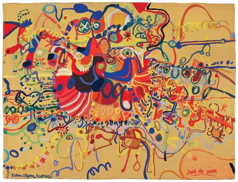 Artwork by John Olsen, JOIE DE VIVRE, Made of Woven wool tapestry; edition 5/6
