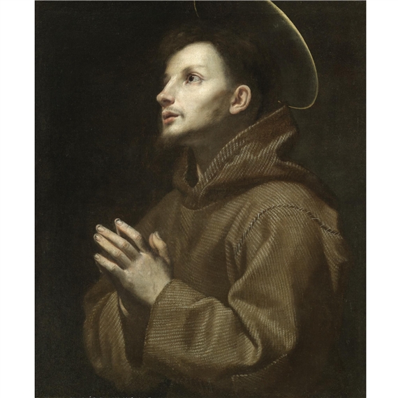 Saint Francis of Assisi in prayer by Lorenzo Lippi