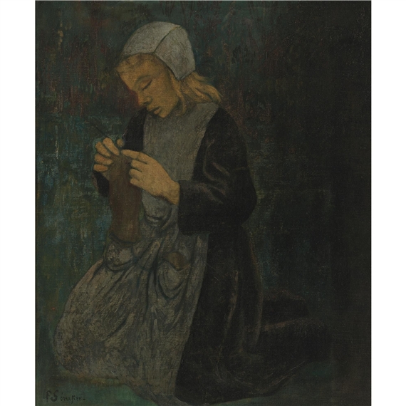 Jeune Bretonne (la Petite Tricoteuse) by Paul Sérusier, FullFormat:circa,year,1896