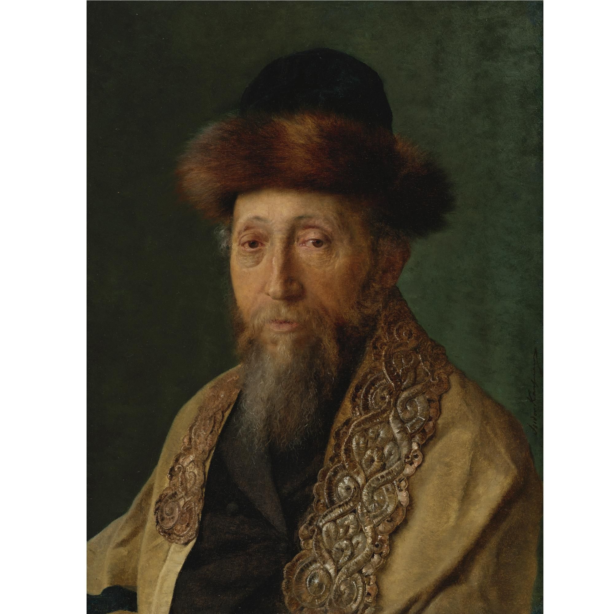 Isidor Kaufmann | Portrait of a Rabbi with Tallit | MutualArt