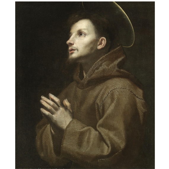 Saint Francis of Assisi in prayer by Lorenzo Lippi