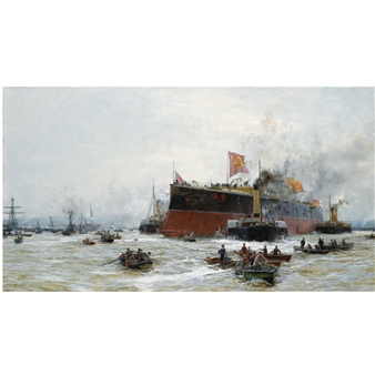 Birth of a Titan - HMS Blake , 1890 - William Lionel Wyllie