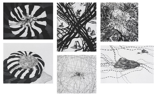 Artwork by Franz Ackermann, Mental Maps , Made of The complete set of six etching and aquatints, on wove paper, with full margins,