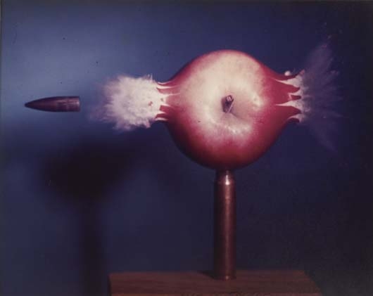 Harold Eugene Edgerton | Bullet Through Plexiglass (1964) | MutualArt