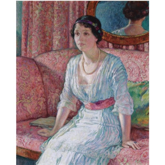 PORTRAIT DE MME MARGARETA VON KÜHLMANN-STUMM by Théo van Rysselberghe, 1913