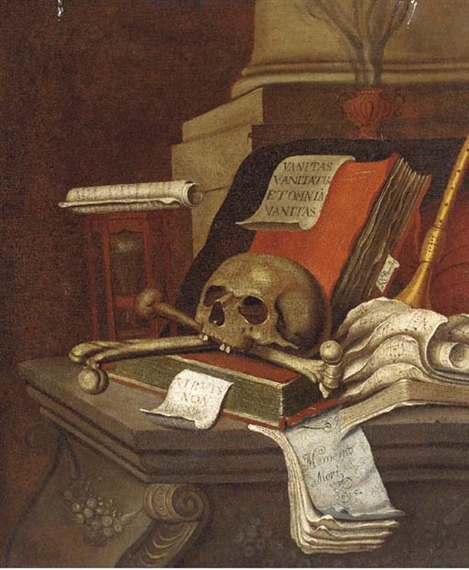 Edwaert Collier | A vanitas still life with books, an hour glass, a ...