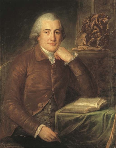 Portrait d'un gentilhomme en buste, lisant, un groupe sculpté représentant Enée et Anchise à l'arrière-plan by Marianne Loir