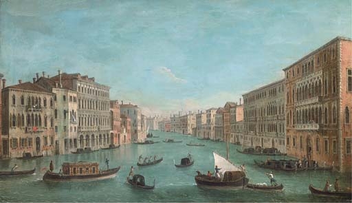The Grand Canal looking South from the Palazzo Foscari and the Palazzo Moro-Lin to Santa Maria della Carità by Canaletto