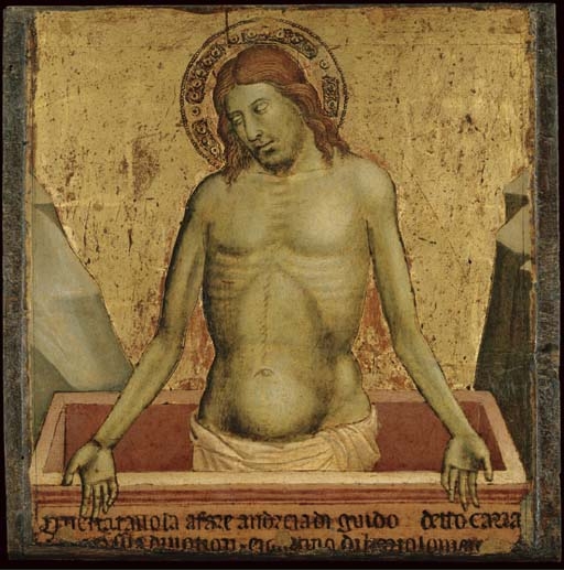 Artwork by Martino di Bartolomeo di Biago, Christ as the Man of Sorrows, Made of tempera and gold on panel
