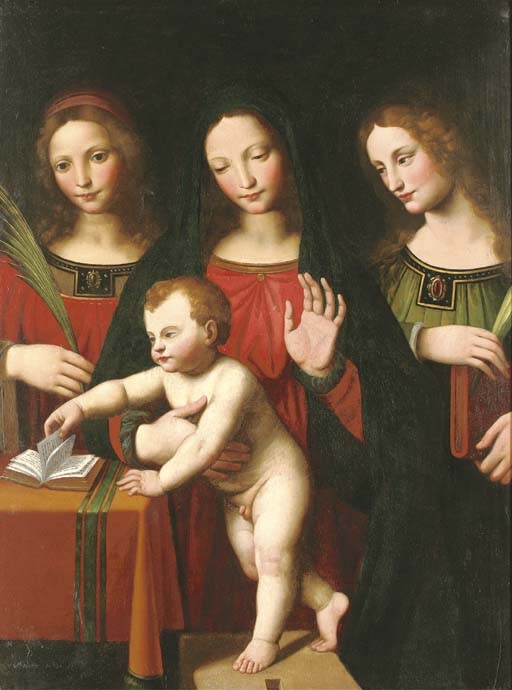 Bernardino Luini | The Madonna and Child with two female saints | MutualArt