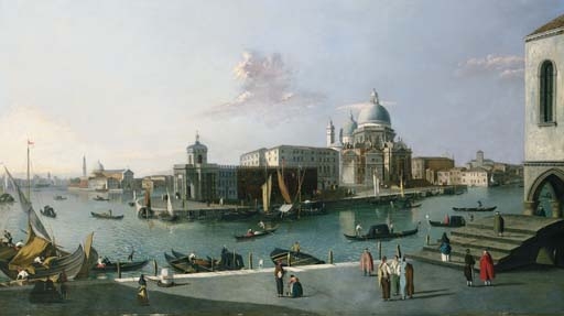 The Grand Canal looking South from the Molo with a view of Santa Maria della Salute by Canaletto