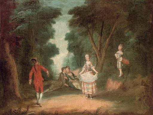 A fête champêtre by Jean-Antoine Watteau