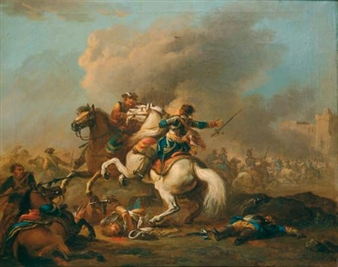 A CAVALRY SKIRMISH - Jean Duplessis-Bertaux