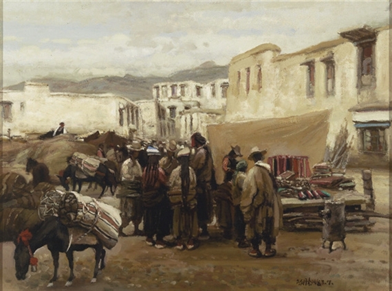 Lhasa Market by Chen Danqing, 1983.7