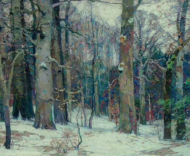 Artwork by John Fabian Carlson, Forest Silence, Made of oil on canvas