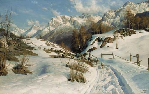 An alpine pass at Ardez by Peder Mork Monsted, 1921