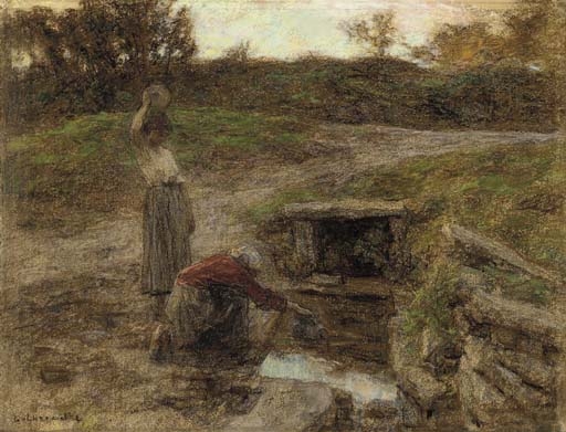 Femmes à la fontaine by Léon-Augustin L'Hermitte, 1903