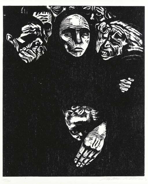 Das Volk, from Krieg (Klipstein 183; Knesebeck 190) by Käthe Kollwitz, 1922