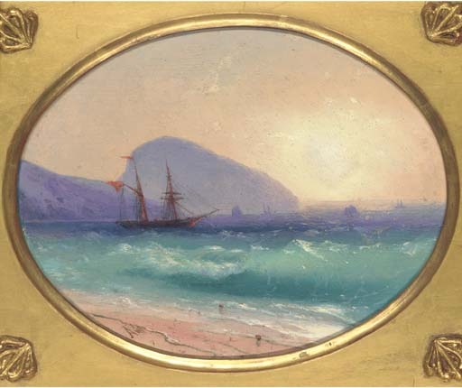 Sunset at sea off Ayu Dag, Crimea by Ivan Aivazovsky