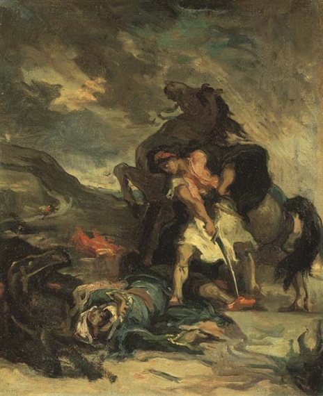 Scène de combat by Eugène Delacroix