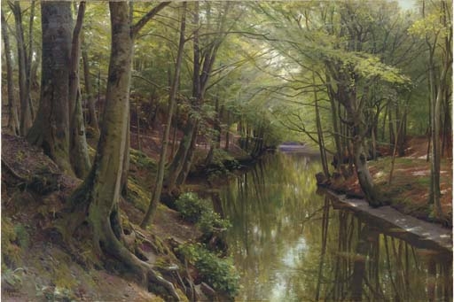 A Woodland Stream by Peder Mork Monsted, 1923