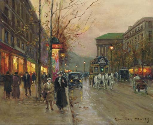 Boulevard de la Madeleine, Paris by Edouard Léon Cortès