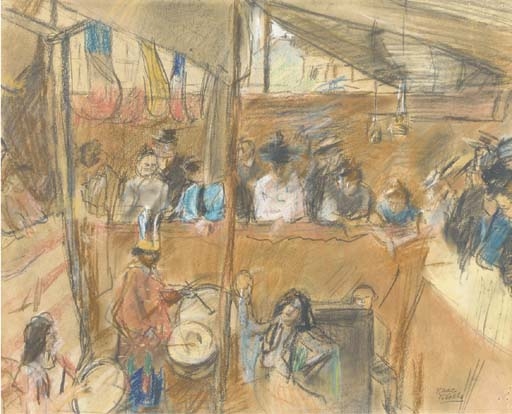 Cabaret in a tent by Isaac Israëls, 1910