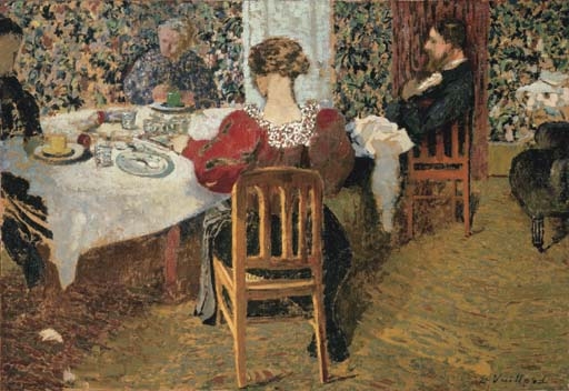 La table, la fin du déjeuner chez Madame Vuillard by Édouard Vuillard, circa 1895