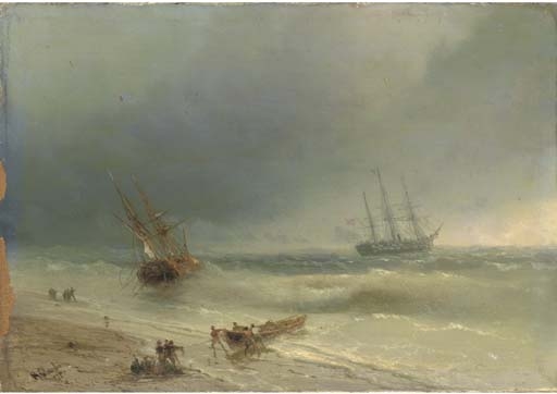 Going aground by Ivan Aivazovsky, 1872