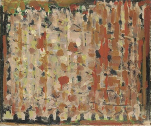 Un jour où le monde était rose (Composition 458) by Roger Bissière, 1961
