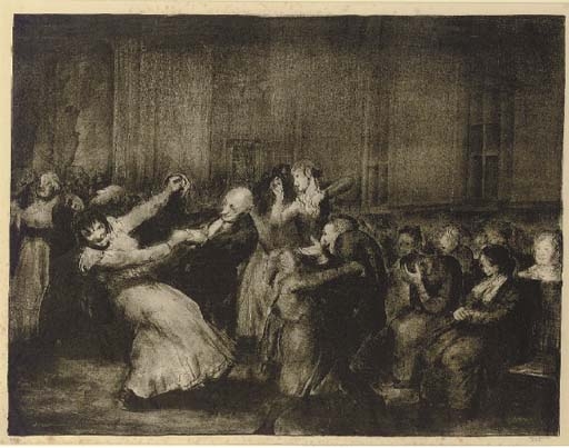 Artwork by George Bellows, Dance in a Madhouse (Mason 49), Made of lithograph