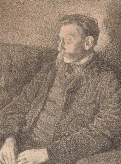 Portrait of Emile Verhaeren by Théo van Rysselberghe, September 18, 1892
