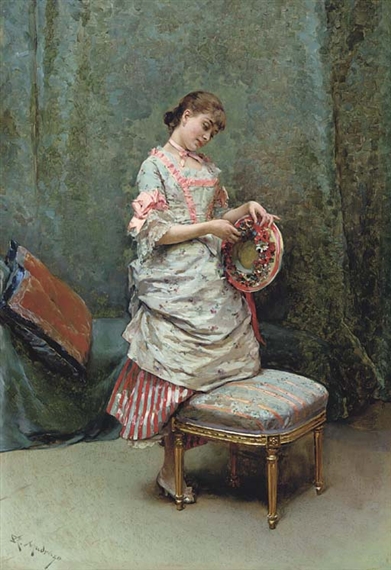 Aline sosteniendo un sombrero by Raimundo de Madrazo y Garreta