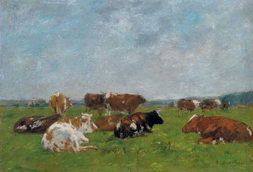 Eugène Louis Boudin | Vaches au pâturage (1878 - 1882) | MutualArt